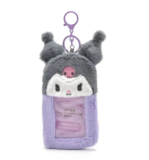 Hello Kitty Plush Card Case Keychain Kuromi Melody Card Holder Kawaii Photo Card Display Sleeves Cute Bag Gifts