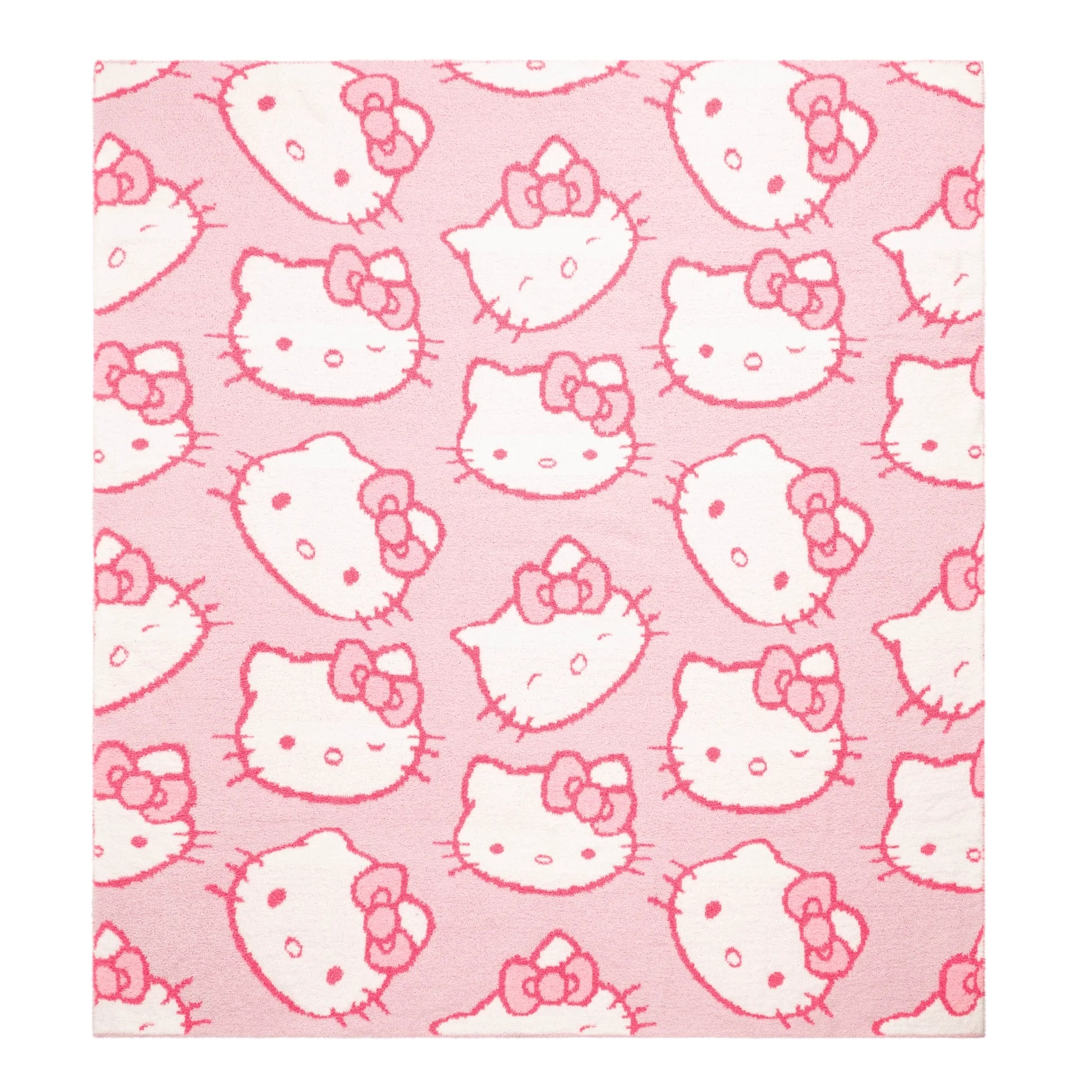 Hello Kitty Cute Faces Feather Knit Throw