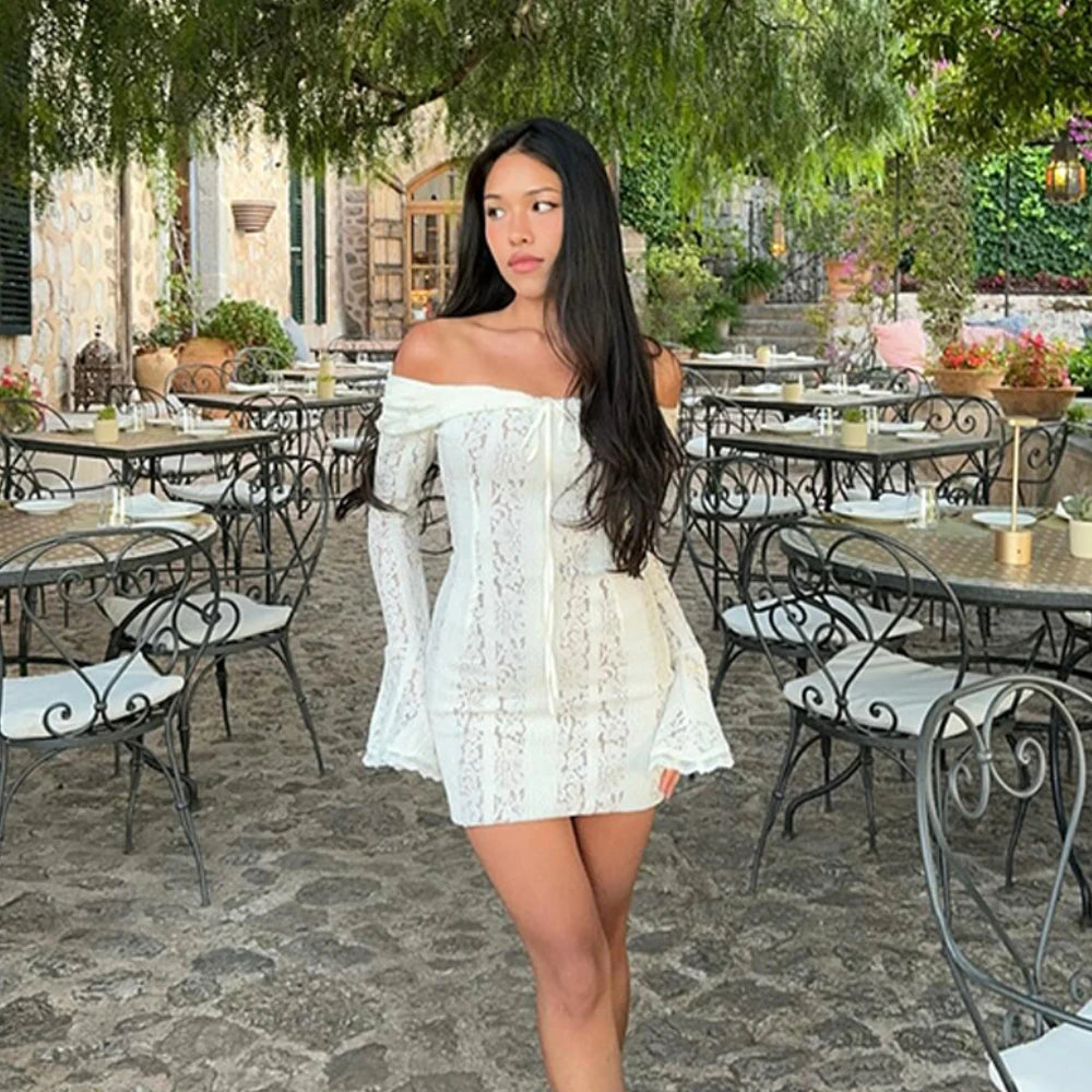 White Evening Dresses for Events Red Long Sleeve Lace Elegant Party Dresses 2025 Women Luxury Wedding Prom Dress Gown