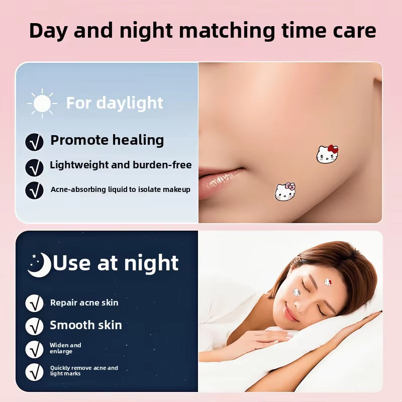 Sanrio Hello Kitty Acne Stickers Cartoon Cute High Appearance Gentle Non-Irritating Hydrocolloid Thin Breathable Acne Stickers
