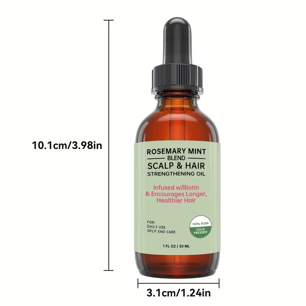 Rosemary Mint Hair Growth Oil Preventing Hair Dryness Split Moisturizing Gentle Nourishing Soft Glossy Organics Hair Care Oil