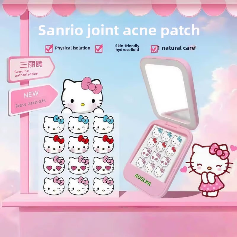 Sanrio Hello Kitty Acne Stickers Cartoon Cute High Appearance Gentle Non-Irritating Hydrocolloid Thin Breathable Acne Stickers