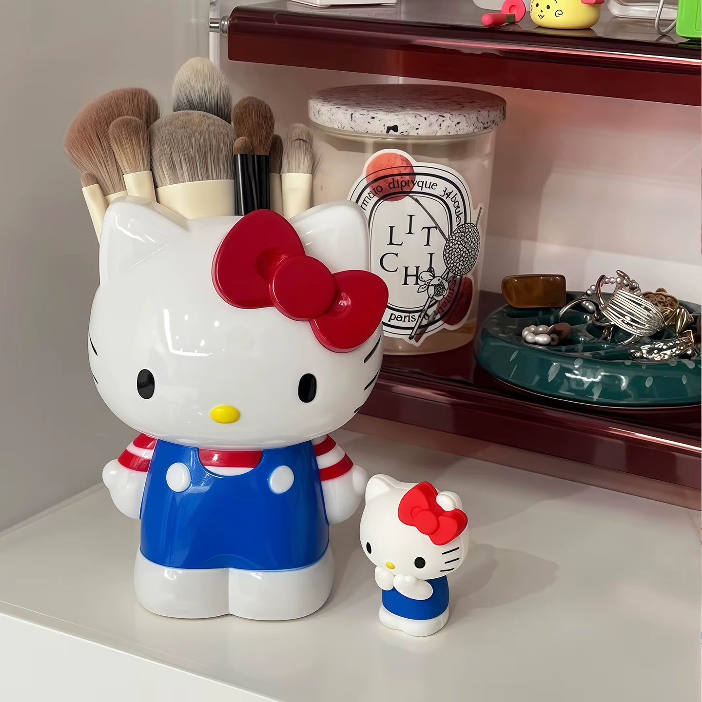 Hello Kitty My Melody Anime Cartoon Pen Holder Makeup Brush Organizer Desktop Storage Decor Cute Girl Kid Kawaii Collection Gift