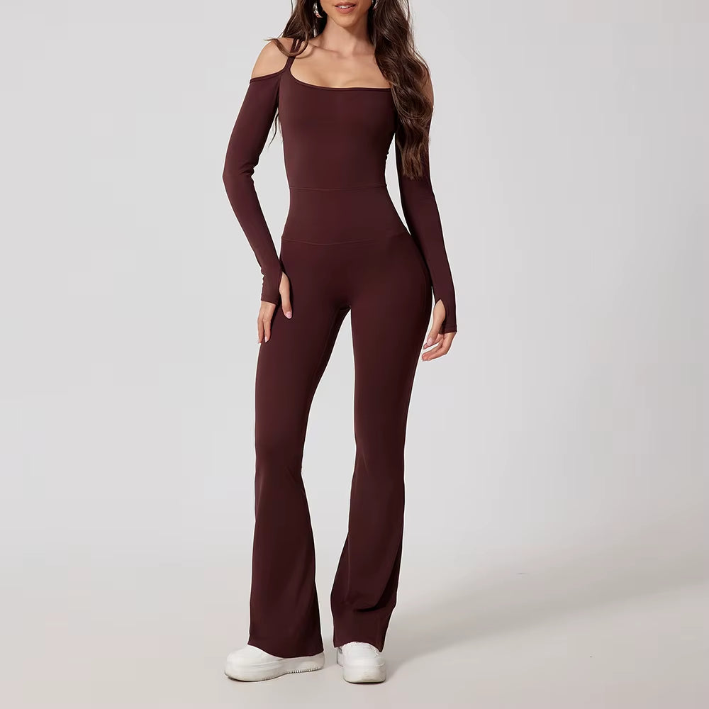 Yoga Jumpsuit Women'S Gym Fitness Bodysuits Sports Overalls for Woman Tracksuit Yoga Clothing Female Flared Trousers Sportswear