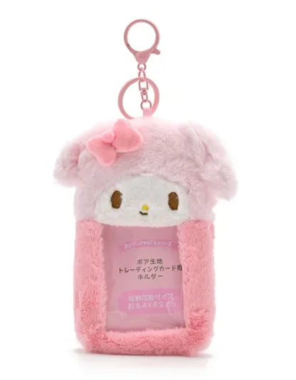 Hello Kitty Plush Card Case Keychain Kuromi Melody Card Holder Kawaii Photo Card Display Sleeves Cute Bag Gifts
