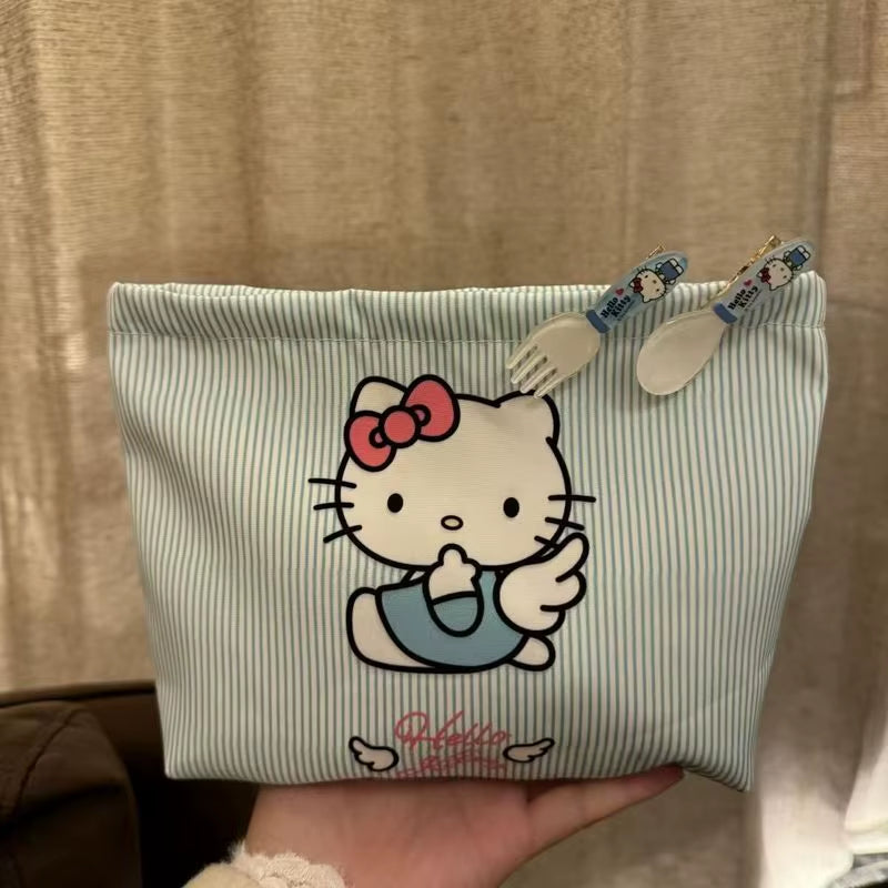 Cute Sanrio  Girl Cosmetic Bag Kawaii High-Capacity Portable Travel Zipper Storage Bag Cute Earphone Bag Coin Purse
